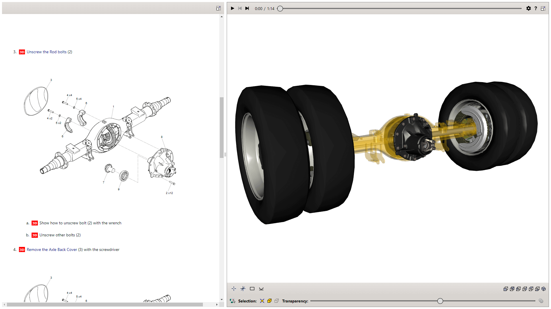 axle disassembly procedure dita