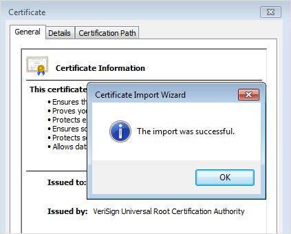 Certificate information