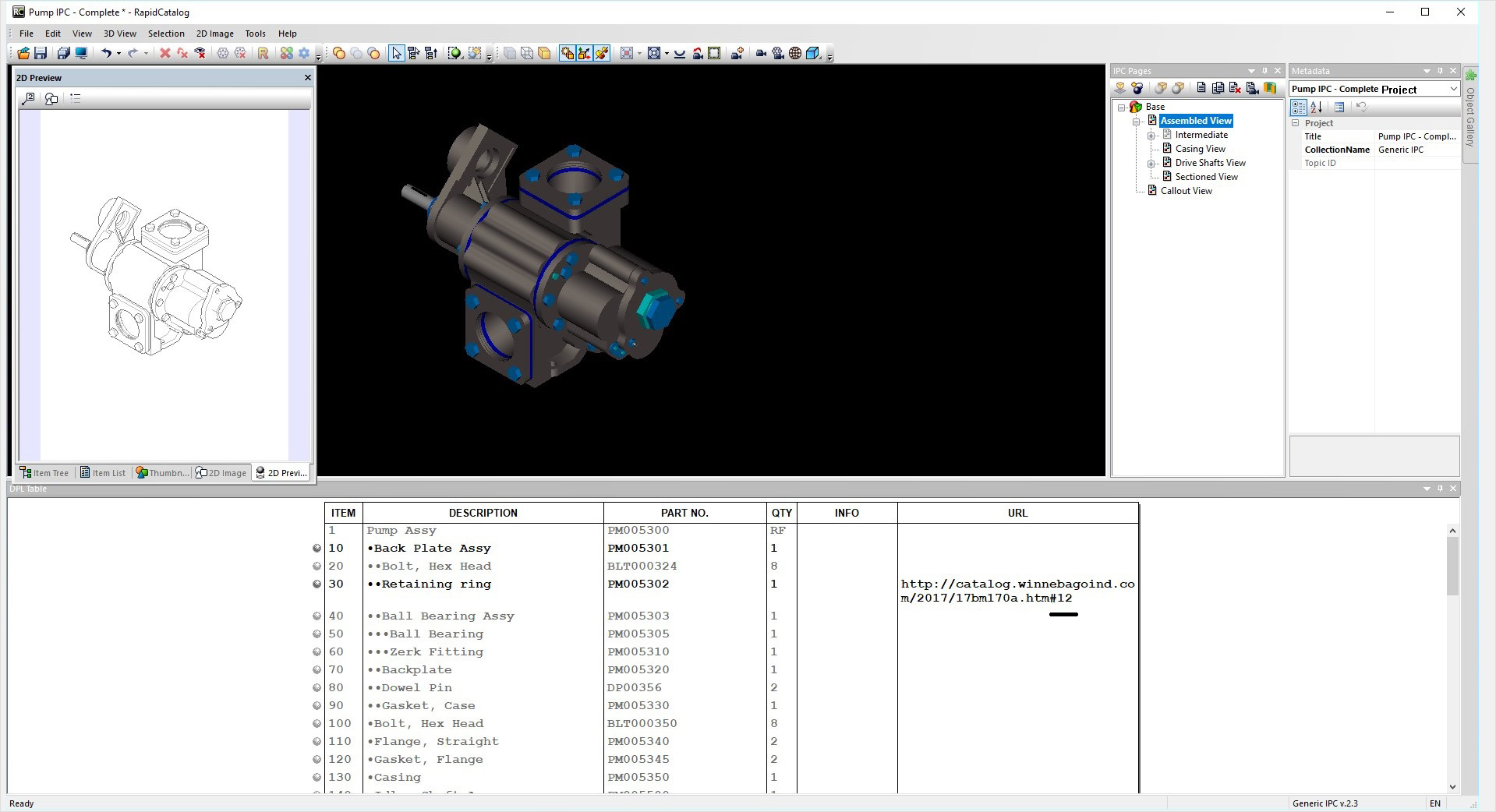 Generic IPC speciation in the RapidCatalog