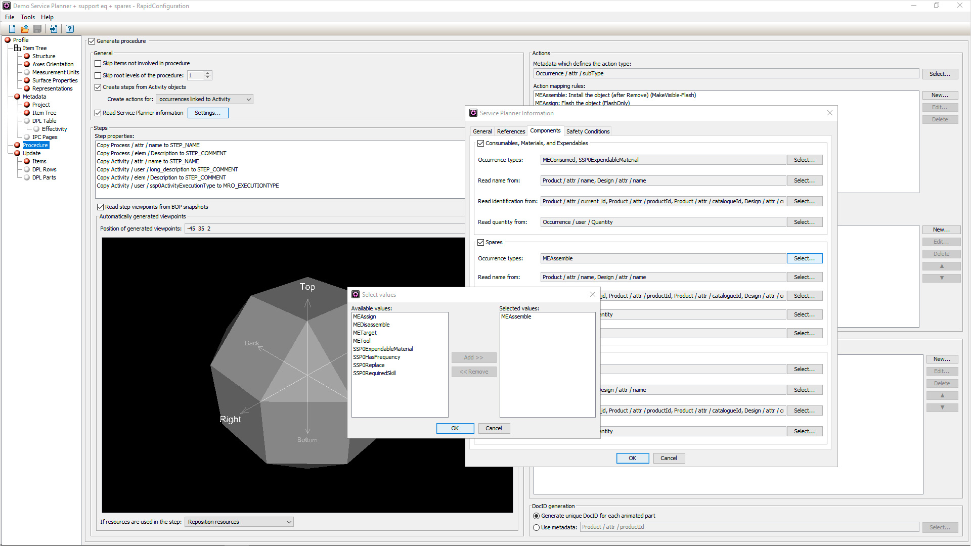 Import additional information from service planner