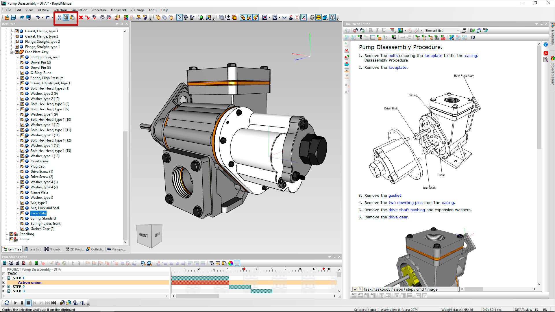 new commands cut copy paste for 3d objects