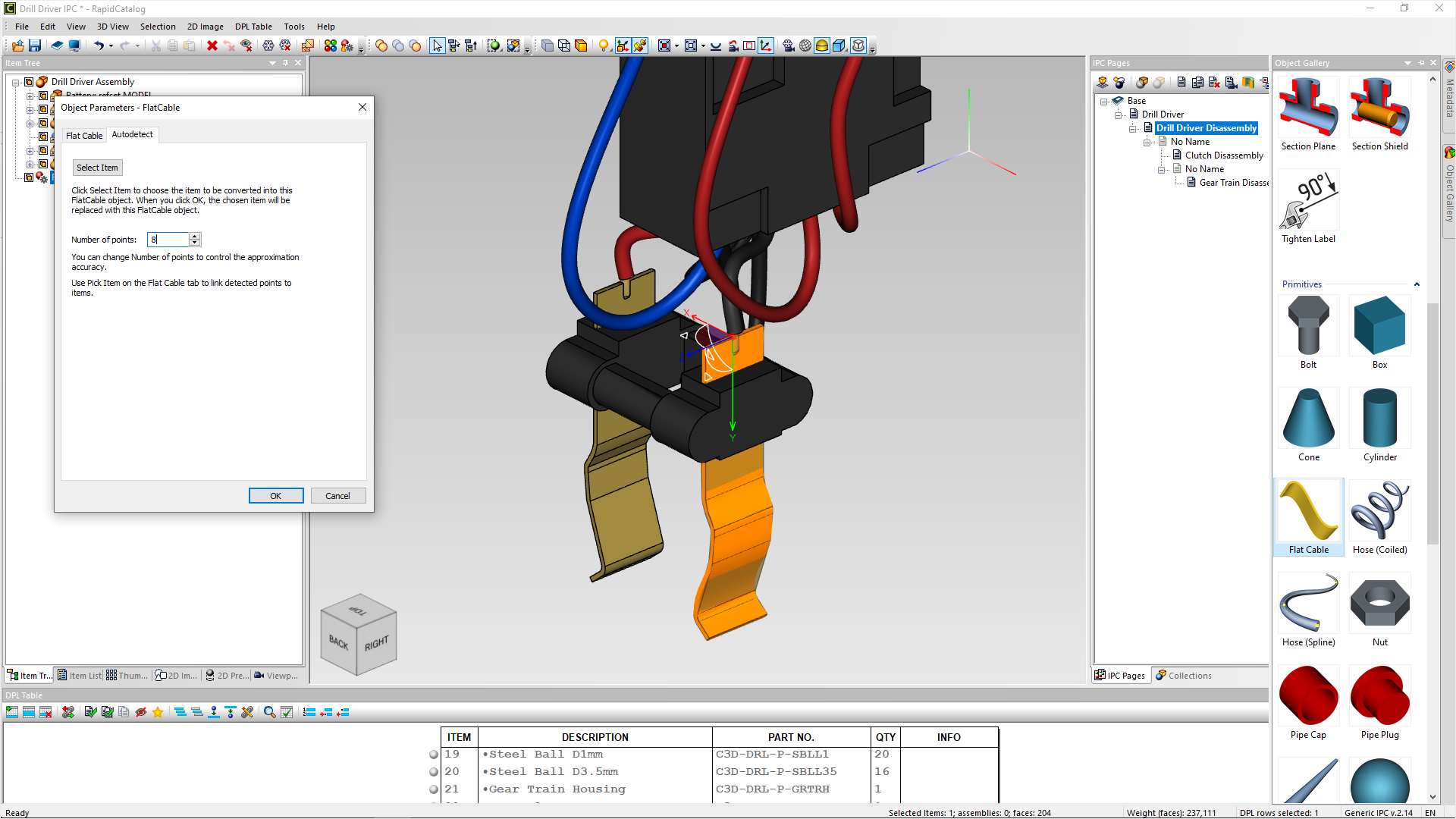 Automatic Flat Cable Object Generation from Static Geometry