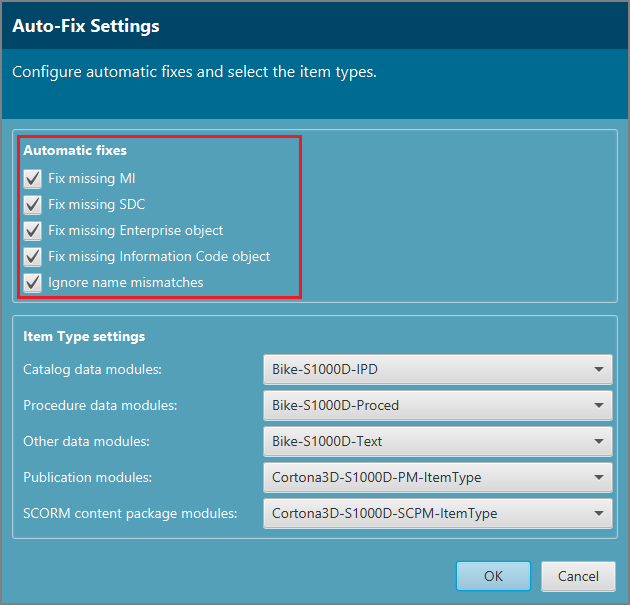 Automatic fixes for imported S1000D data