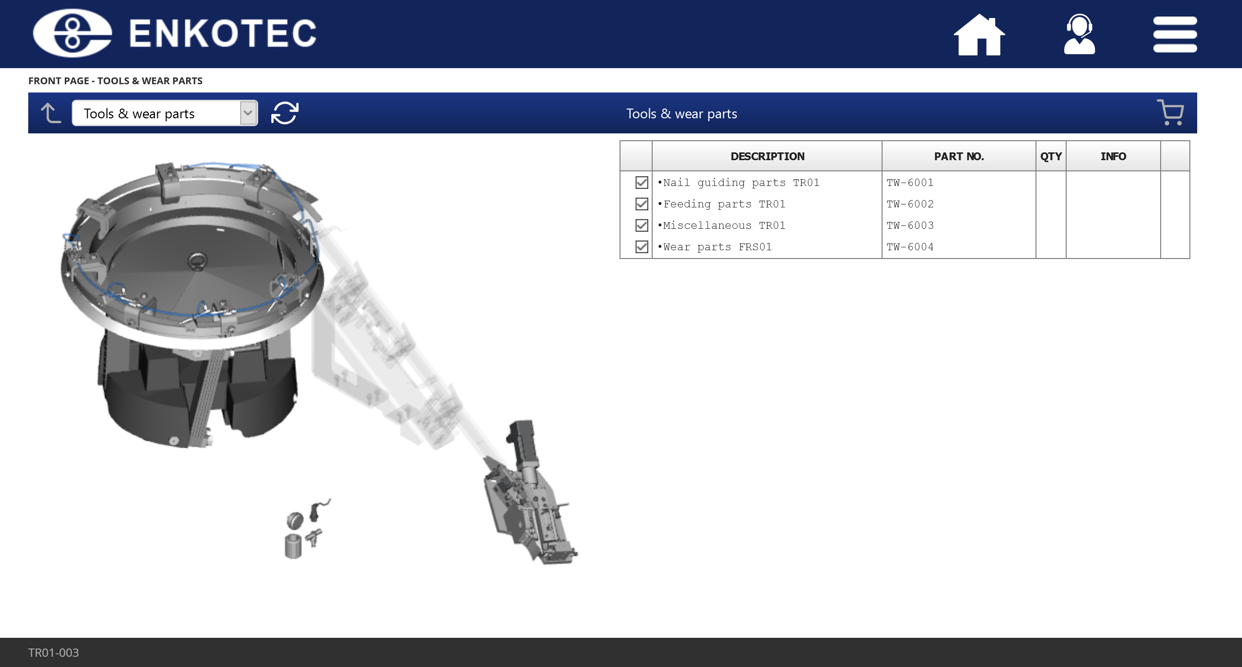 Enkotec tools and wear parts